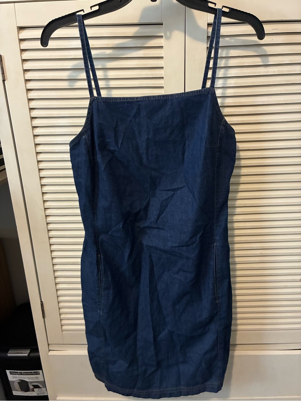 next Dark Blue Denim Mini Dress with Spaghetti Straps